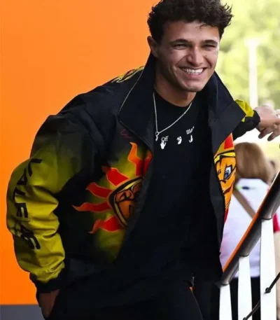 Lando Norris Valentino Rossi Black and Yellow Jacket