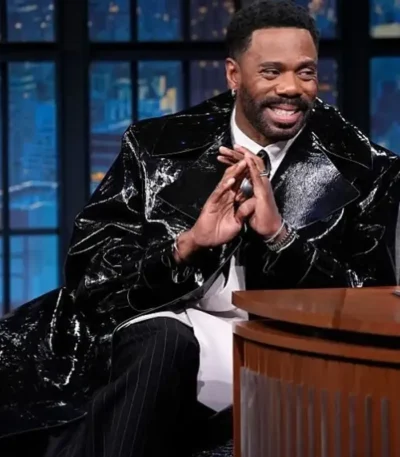 Late Night with Seth Meyers Colman Domingo Leather Coat