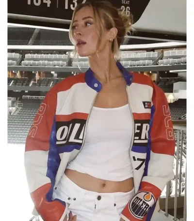 Lauren Kyle Oilers Racing Leather Jacket