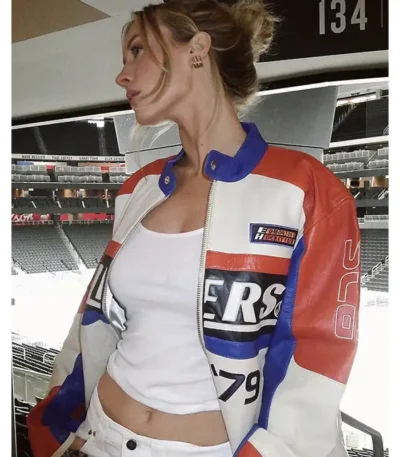 Lauren Kyle Oilers Racing Leather Jacket