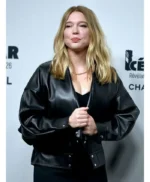 Lea Seydoux Black Leather Jacket