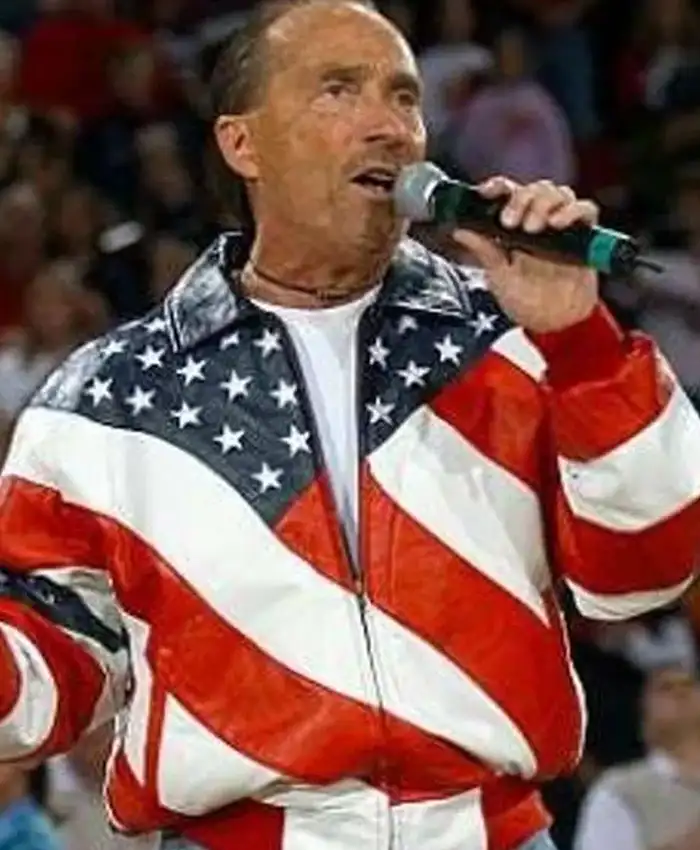 Lee Greenwood American Flag Leather Jacket Lee Greenwood American Flag Leather Jacket