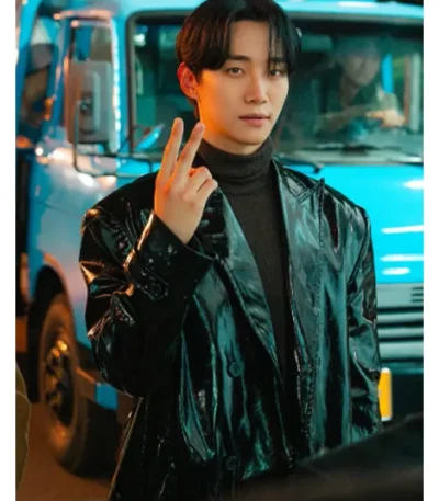 Lee Jun-ho Typhoon Family Leather Coat