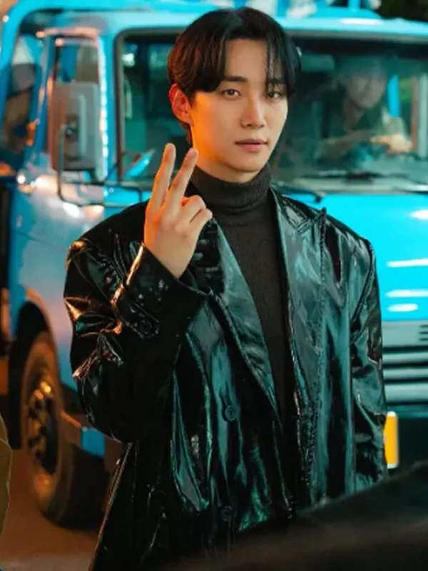 Lee Jun-ho Typhoon Family Leather Coat
