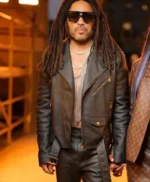 Leny Kravitz Black Leather Biker Jacket