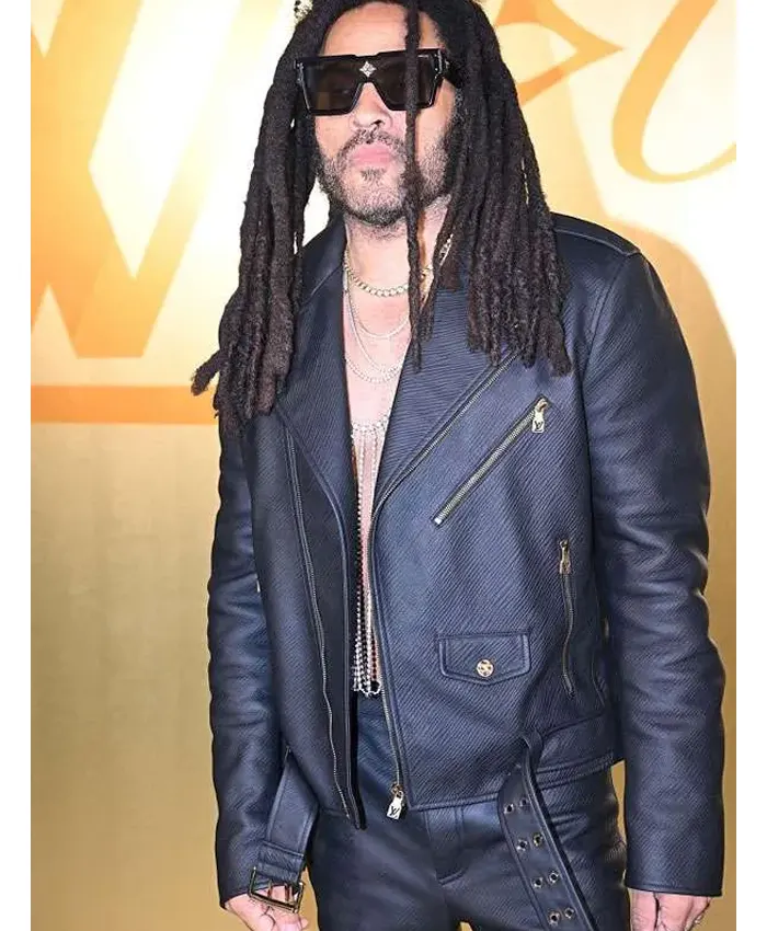 Leny Kravitz Black Leather Biker Jacket Leny Kravitz Black Leather Biker Jacket