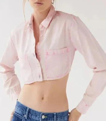 Lily Goldenblatt And Just Like That S03 Pink Cropped Jacket