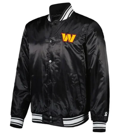 Locker Room Washington Commanders Black Satin Jacket