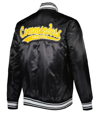 Locker Room Washington Commanders Black Satin Jacket