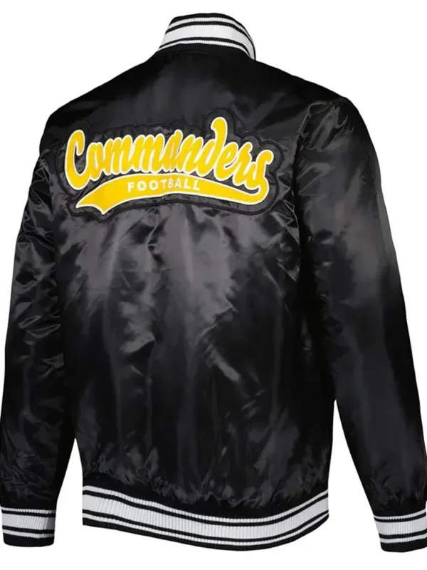 Locker Room Washington Commanders Black Satin Jacket