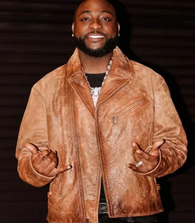 London Davido Brown Leather Jacket