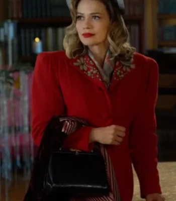 Lucy Hardgrove A Biltmore Christmas 2023 Red Trench Coat
