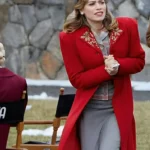 Lucy Hardgrove A Biltmore Christmas 2023 Red Trench Coat