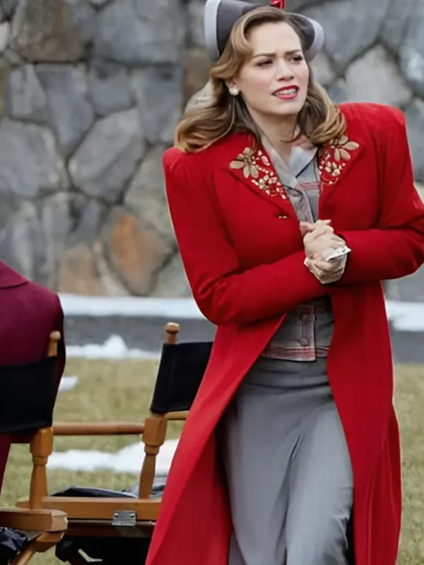 Lucy Hardgrove A Biltmore Christmas 2023 Red Trench Coat