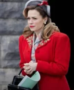 Lucy Hardgrove A Biltmore Christmas 2023 Red Trench Coat