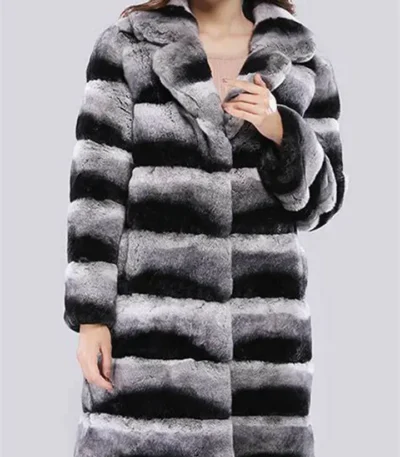 Luella Lapel Style Collar Chinchilla Coat