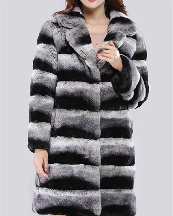Luella Lapel Style Collar Chinchilla Coat