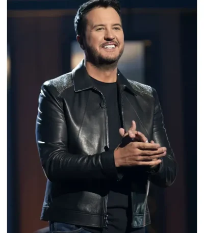 Luke Bryan American Idol Black Leather Jacket