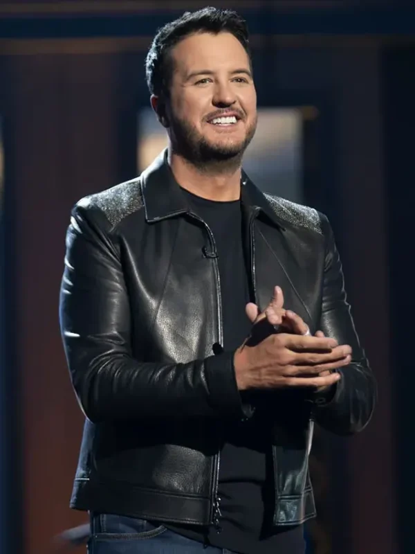 Luke Bryan American Idol Black Leather Jacket
