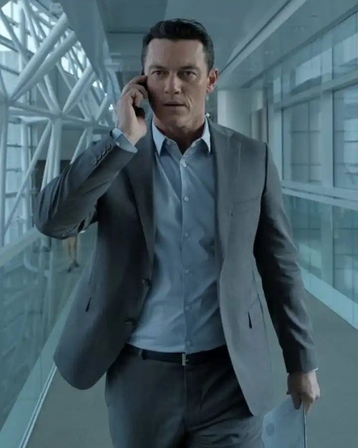 Luke Evans Crisis Dr. Bill Simons Grey Formal Suit Luke Evans Crisis Dr. Bill Simons Grey Formal Suit