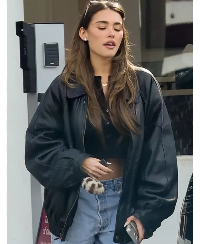 Madison Beer Black Leather Jacket Madison Beer Black Leather Jacket