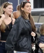 Madison Beer Black Leather Jacket