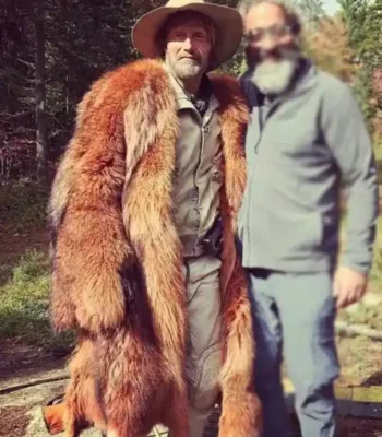 Mads Mikkelsen Chaos Walking Mayor Prentiss Brown Fur Coat