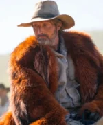 Mads Mikkelsen Chaos Walking Mayor Prentiss Brown Fur Coat