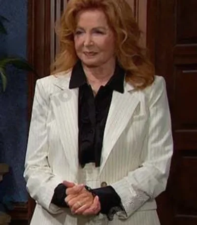 Maggie Horton Days Of Our Lives White Pinstripe Blazer