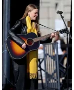 No Kings Rally Maggie Rogers Leather Coat