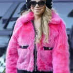 Mariah Carey Pink Fur Jacket