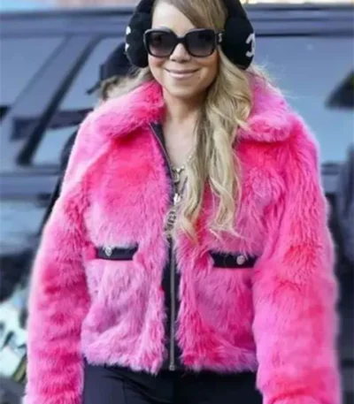 Mariah Carey Pink Fur Jacket