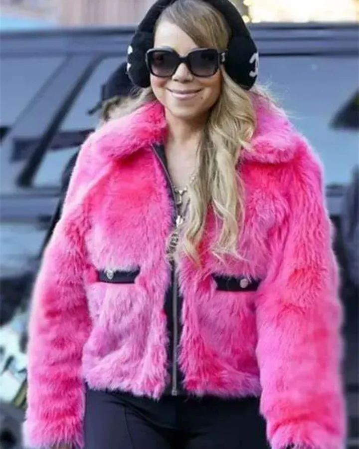 Mariah Carey Pink Fur Jacket Mariah Carey Pink Fur Jacket