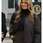 Melania Trump Black Bomber Jacket