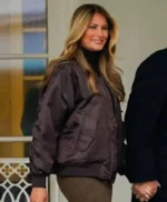 Melania Trump Black Bomber Jacket