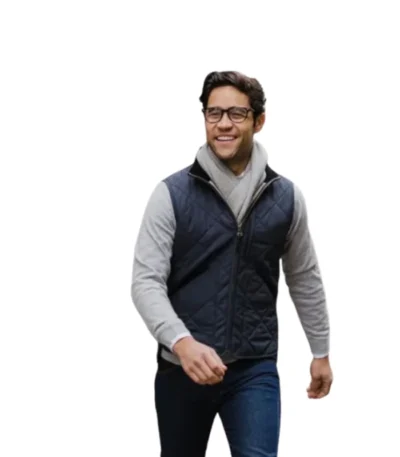 Mens Shirt Style Black Quilted Cotton Vest