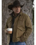 Mens Shirt Style Cotton Brown Trucker Jacket