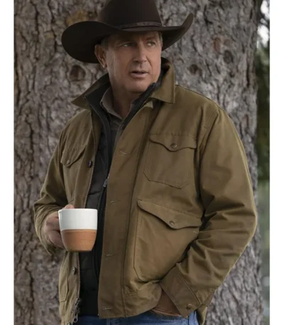 Mens Shirt Style Cotton Brown Trucker Jacket