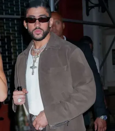Met Gala After Party Bad Bunny Brown Jacket