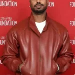 Michael B. Jordan Maroon Leather Jacket