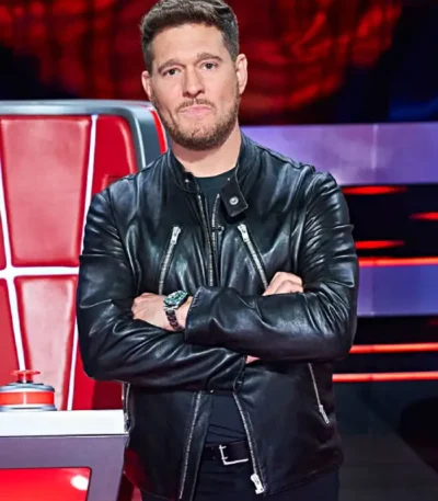 Michael Buble The Voice S28 Leather Jacket