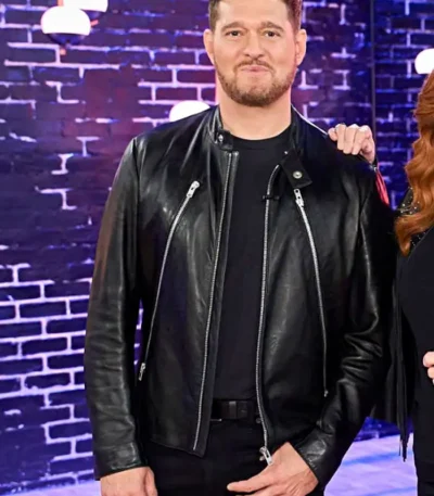Michael Buble The Voice S28 Leather Jacket