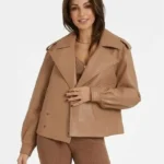 Michelle Keegan Tan Leather Jacket