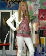Miley Cyrus Hannah Montana White Leather Jacket