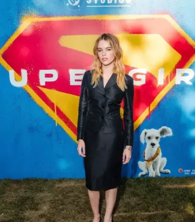 Milly Alcock DC Event LA Supergirl Black Blazer