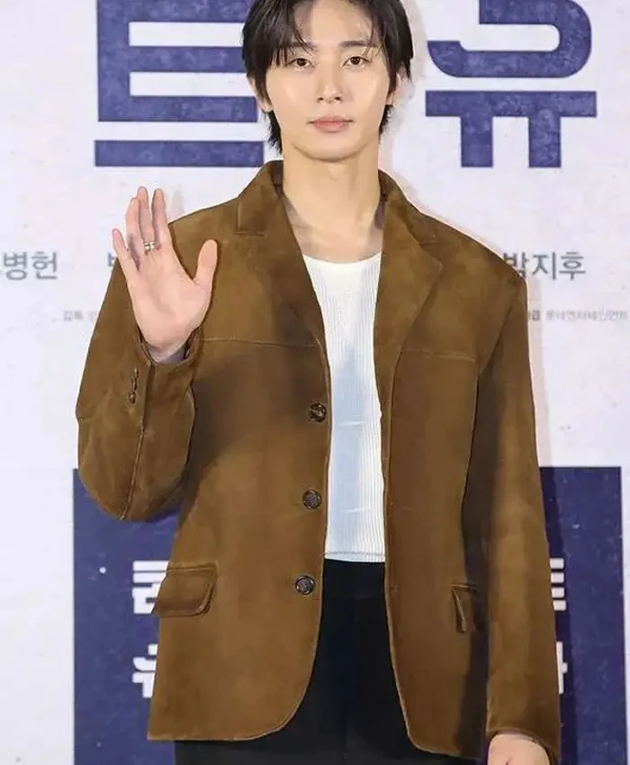 Min-sung Movie Premier Concrete Utopia Brown Blazer Min-sung Movie Premier Concrete Utopia Brown Blazer
