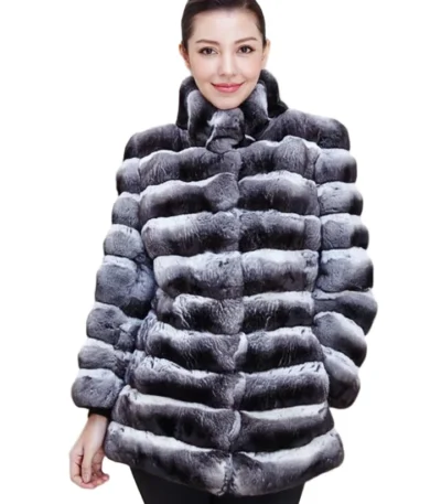 Minnie Chinchilla Soft Fur Hooded Designer Jacket
