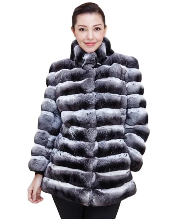 Minnie Chinchilla Soft Fur Hooded Designer Jacket