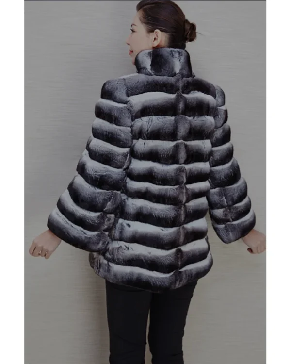 Minnie Chinchilla Soft Fur Hooded Designer Jacket