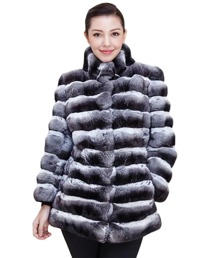 Minnie Chinchilla Soft Fur Hooded Designer Jacket Minnie Chinchilla Soft Fur Hooded Designer Jacket